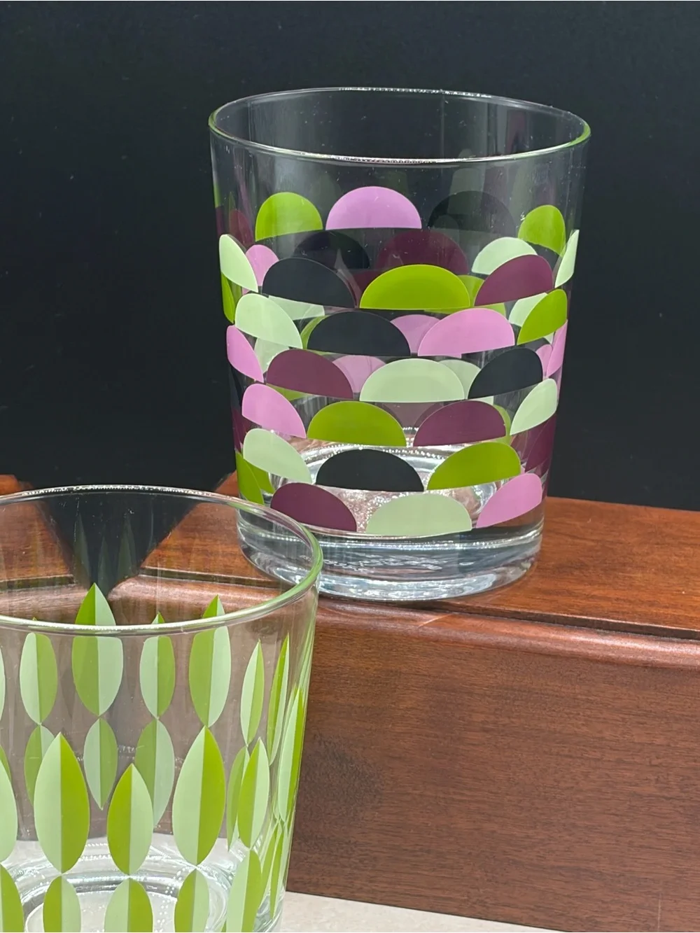 Set of 3 Ikea Godis Mix Juice / Lowball Glasses Geometric Retro 2009